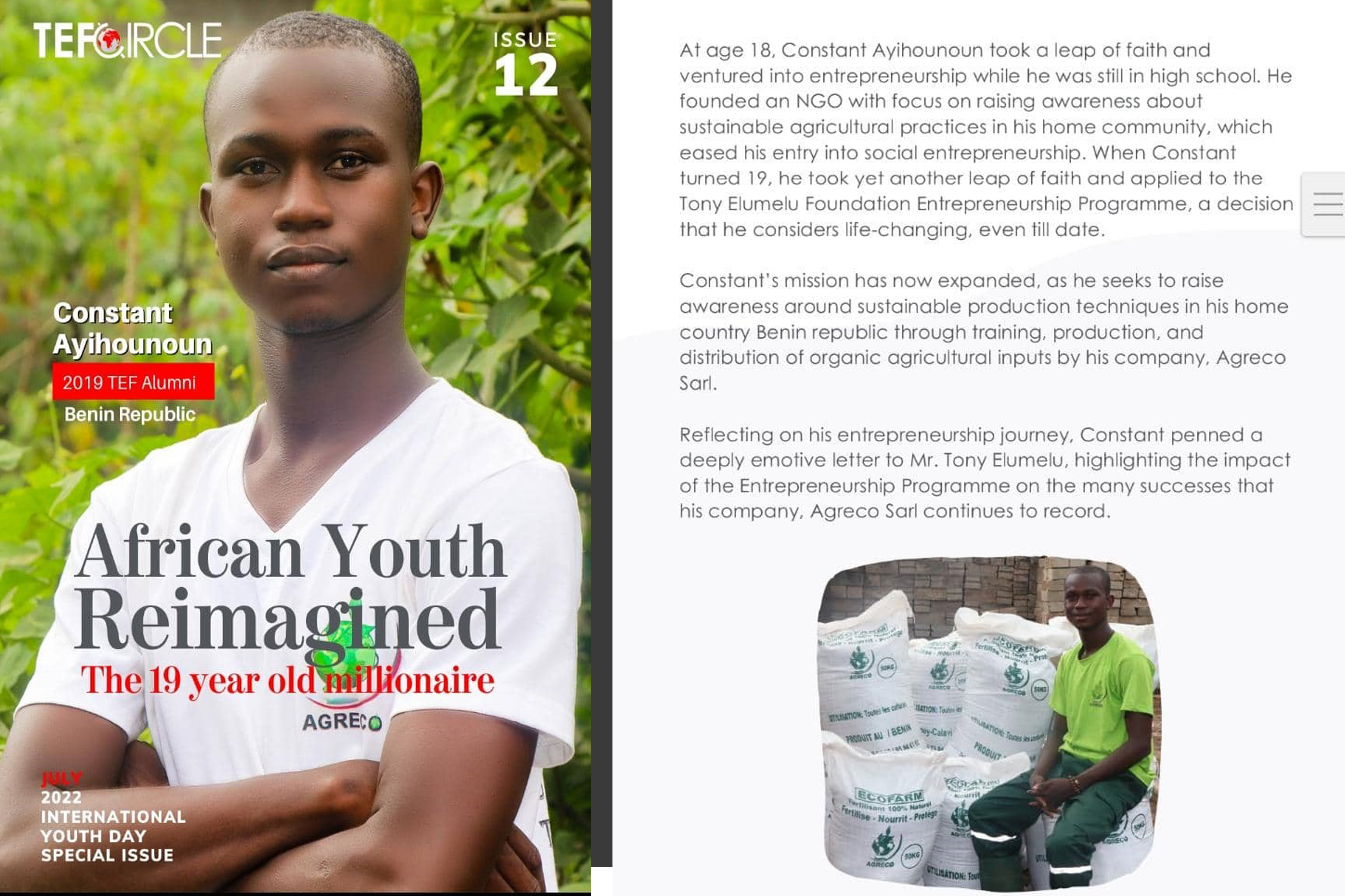 UN JEUNE ENTREPRENEUR AFRICAIN VULGARISE L'AGRICULTURE ÉCOLOGIQUE AU BÉNIN